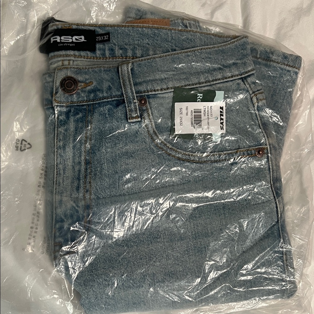 RSQ Men's Light Blue Slim Straight Jeans